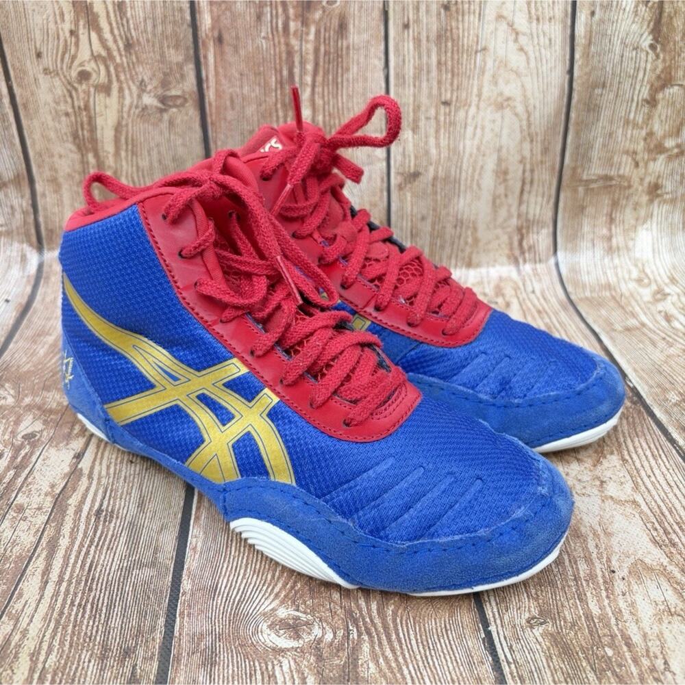 ASICS Wrestling Shoes Blue/Red/Gold Size 3 (EU) 21.0cm MPN C544